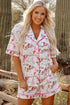 Short Sleeve Notch Lapel Western Graphic Pajama Set