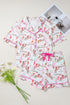 Short Sleeve Notch Lapel Western Graphic Pajama Set