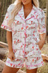 Short Sleeve Notch Lapel Western Graphic Pajama Set