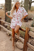 Short Sleeve Notch Lapel Western Graphic Pajama Set