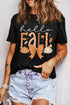 Short Sleeve Pumpkin And Bow Graphic Print Tee