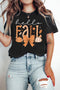 Short Sleeve Pumpkin And Bow Graphic Print Tee