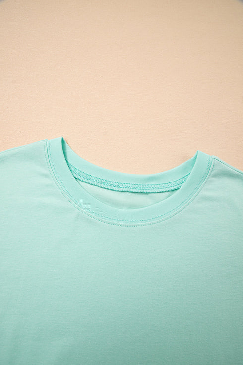 Short Sleeve Raw Edge Jersey Knit Babydoll Dress