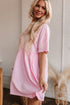 Short Sleeve Raw Edge Jersey Knit Babydoll Dress
