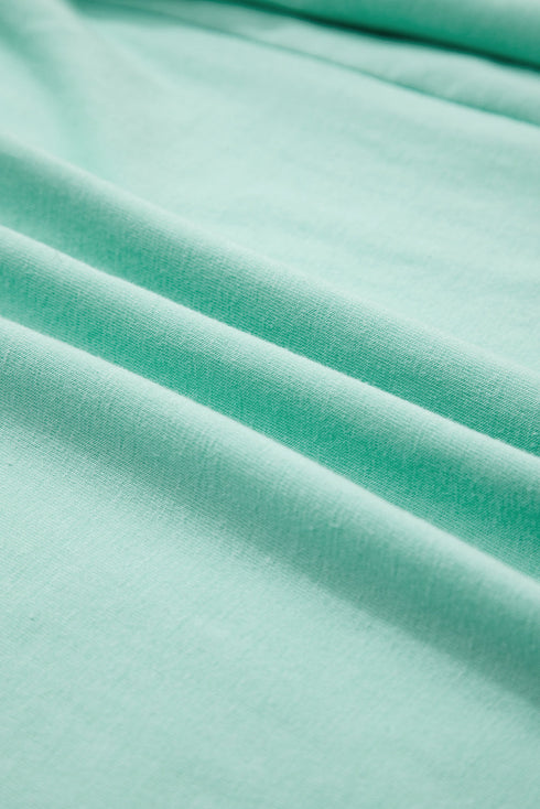 Short Sleeve Raw Edge Jersey Knit Babydoll Dress
