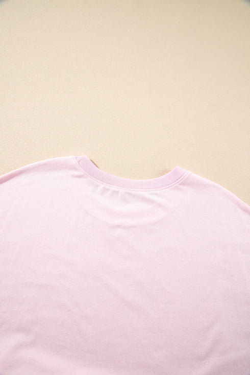 Short Sleeve Raw Edge Jersey Knit Babydoll Dress