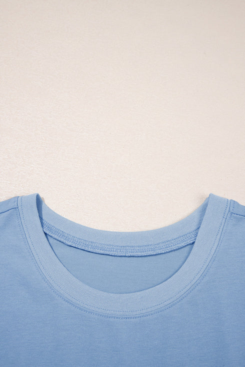 Short Sleeve Raw Edge Jersey Knit Babydoll Dress