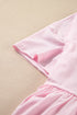 Short Sleeve Raw Edge Jersey Knit Babydoll Dress