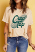 Short Sleeve Round Neck Graphic Print Crop Tee