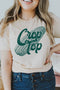 Short Sleeve Round Neck Graphic Print Crop Tee