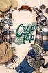 Short Sleeve Round Neck Graphic Print Crop Tee