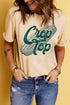 Short Sleeve Round Neck Graphic Print Crop Tee