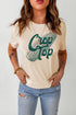 Short Sleeve Round Neck Graphic Print Crop Tee