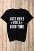 Short Sleeve Round Neck Letter Print Graphic Tee