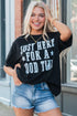 Short Sleeve Round Neck Letter Print Graphic Tee