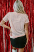 Short Sleeve Sequin Graphic Print Jersey Shirt