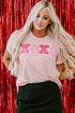Short Sleeve Sequin Graphic Print Jersey Shirt