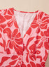 Short Sleeve Shirred Waist A Line Bohemian Floral Dress
