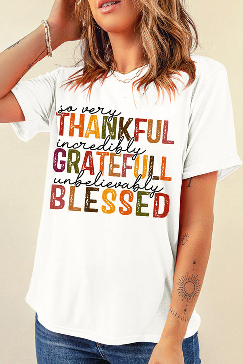 Short Sleeve Slogan Print Crew Neck Graphic Tee