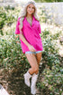 Short Sleeve Textured Checkerboard Button Down Resort Shirt