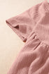 Short Sleeve V Neck Ruffle Hem Babydoll Blouse