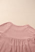Short Sleeve V Neck Ruffle Hem Babydoll Blouse