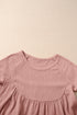 Short Sleeve V Neck Ruffle Hem Babydoll Blouse