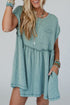 Short Sleeve Waffle Knit Babydoll Tunic