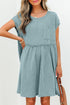 Short Sleeve Waffle Knit Babydoll Tunic