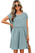 Short Sleeve Waffle Knit Babydoll Tunic