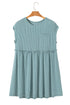 Short Sleeve Waffle Knit Babydoll Tunic