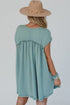 Short Sleeve Waffle Knit Babydoll Tunic