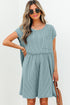 Short Sleeve Waffle Knit Babydoll Tunic