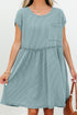 Short Sleeve Waffle Knit Babydoll Tunic