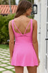Shorts Included Twisted Strappy Back Active Mini Dress