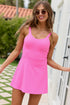 Shorts Included Twisted Strappy Back Active Mini Dress