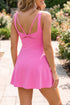 Shorts Included Twisted Strappy Back Active Mini Dress