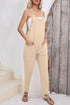 Side Pockets Harem Pants Sleeveless V Neck Jumpsuit
