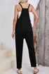Side Pockets Harem Pants Sleeveless V Neck Jumpsuit