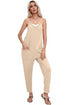 Side Pockets Harem Pants Sleeveless V Neck Jumpsuit