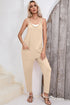 Side Pockets Harem Pants Sleeveless V Neck Jumpsuit