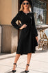 Side Ruched Crew Neck Long Sleeve Bodycon Fit Elegant Midi Dress