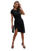 Side Shirring Short Sleeve Mini Dress