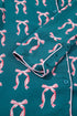 Silky Ribbon Bow Print Long Sleeve And Shorts Pajama Set
