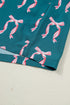 Silky Ribbon Bow Print Long Sleeve And Shorts Pajama Set