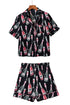 Silky Satin Button Down Short Sleeve Pajama Set
