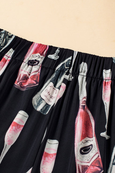 Silky Satin Button Down Short Sleeve Pajama Set