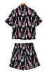 Silky Satin Button Down Short Sleeve Pajama Set