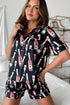 Silky Satin Button Down Short Sleeve Pajama Set