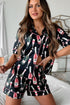 Silky Satin Button Down Short Sleeve Pajama Set